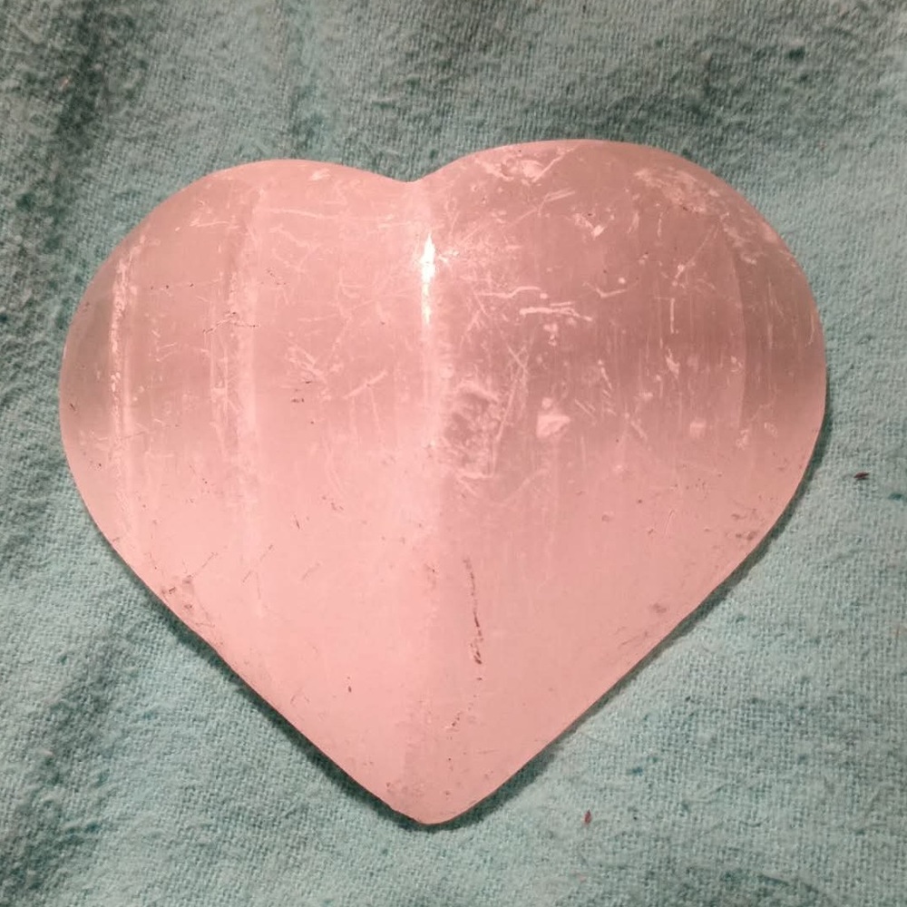 Heart-Shaped Rose Quartz Palm Stone - Pink Crystal